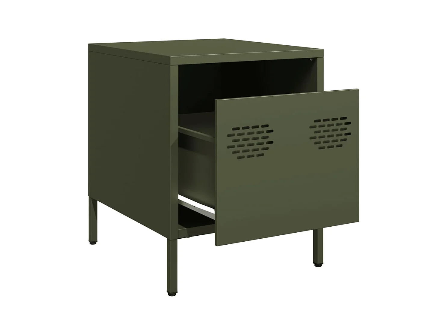 Tables de chevet 2 pcs vert olive 35x39x43,5 cm acier