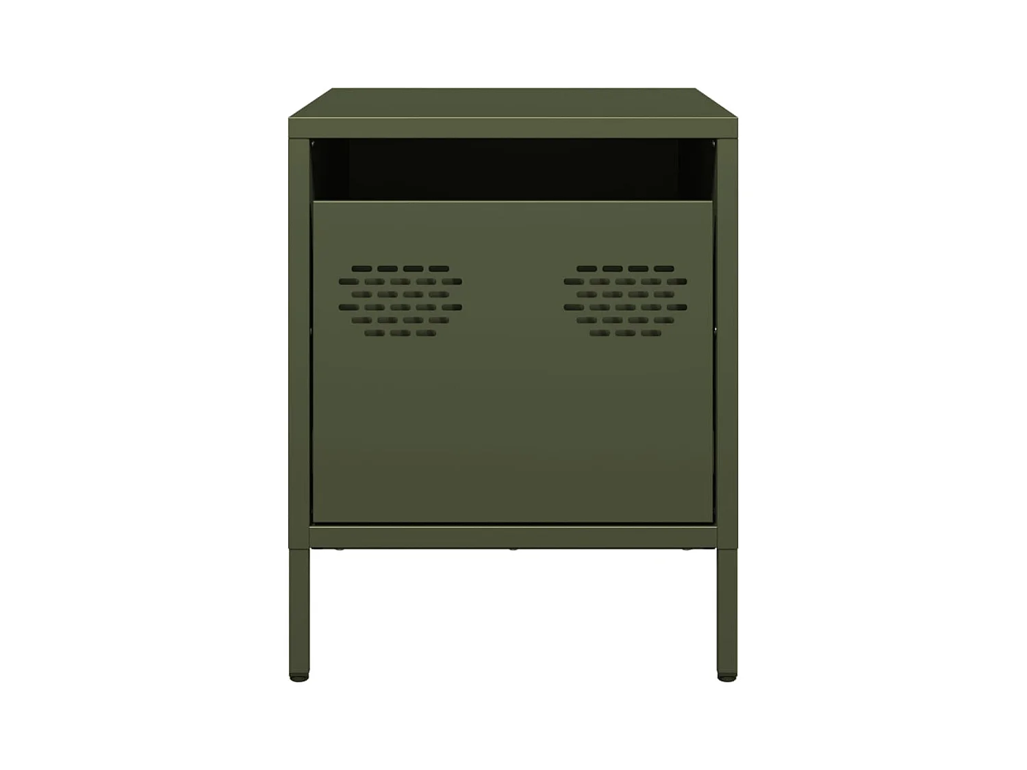 Tables de chevet 2 pcs vert olive 35x39x43,5 cm acier