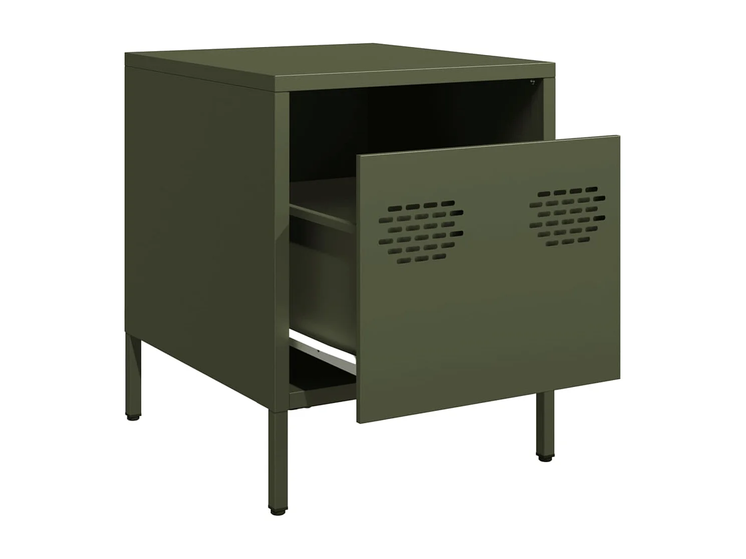 Tables de chevet 2 pcs vert olive 35x39x43,5 cm acier