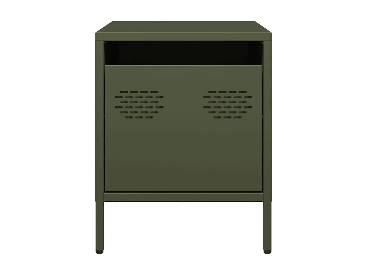 Tables de chevet 2 pcs vert olive 35x39x43,5 cm acier