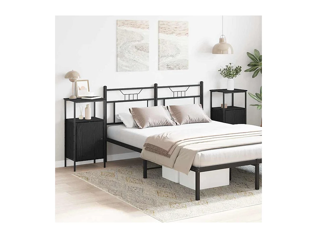Meubles de chevet 2 pcs Chêne noir 41x31x80 cm Bois d'ingénierie