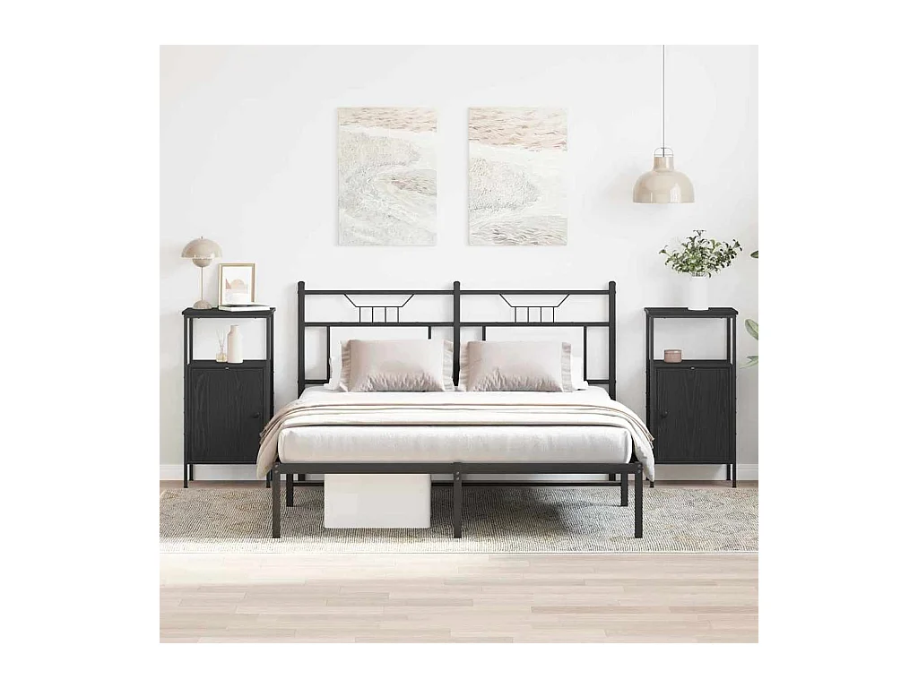 Meubles de chevet 2 pcs Chêne noir 41x31x80 cm Bois d'ingénierie