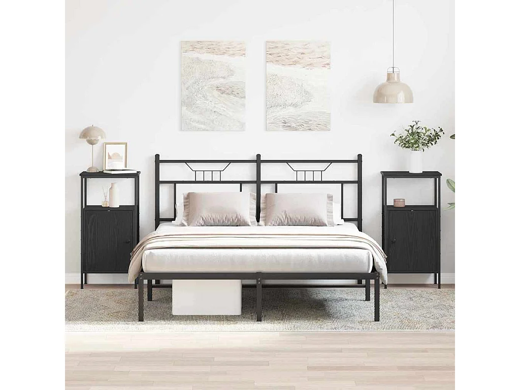 Meubles de chevet 2 pcs Chêne noir 41x31x80 cm Bois d'ingénierie