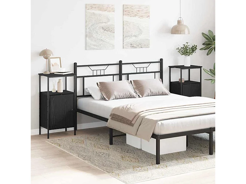 Meubles de chevet 2 pcs Chêne noir 41x31x80 cm Bois d'ingénierie