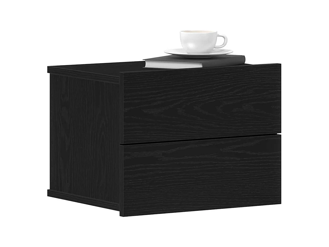 Tables de chevet 2 pcs Chêne noir 40x30x30 cm Bois d'ingénierie