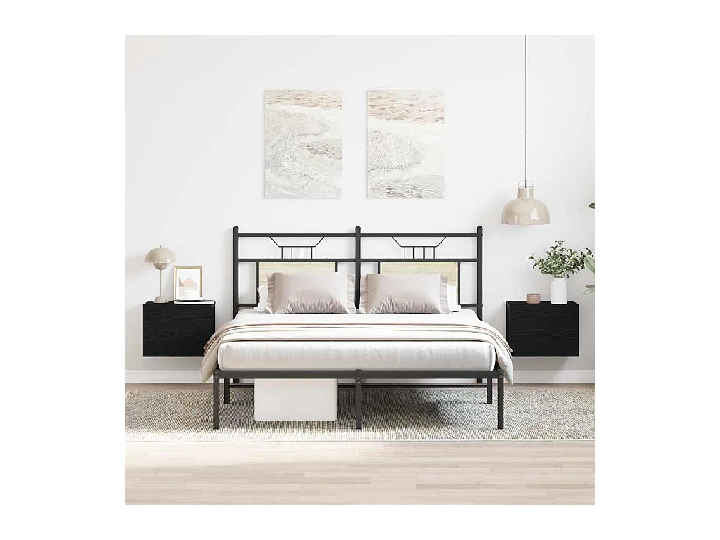 Tables de chevet 2 pcs Chêne noir 40x30x30 cm Bois d'ingénierie