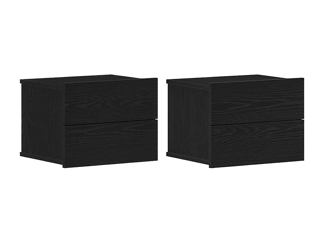 Comodini 2 pz Rovere nero 40x30x30 cm Legno ingegnerizzato