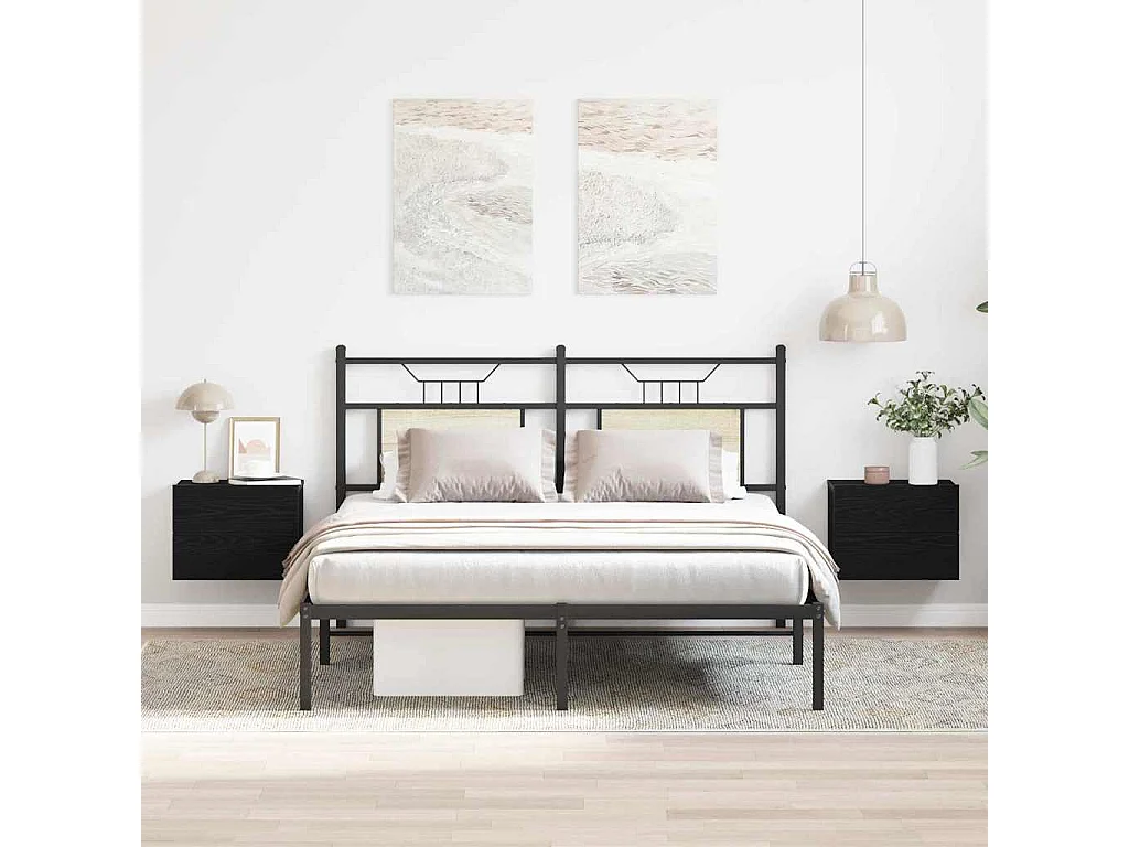 Comodini 2 pz Rovere nero 40x30x30 cm Legno ingegnerizzato