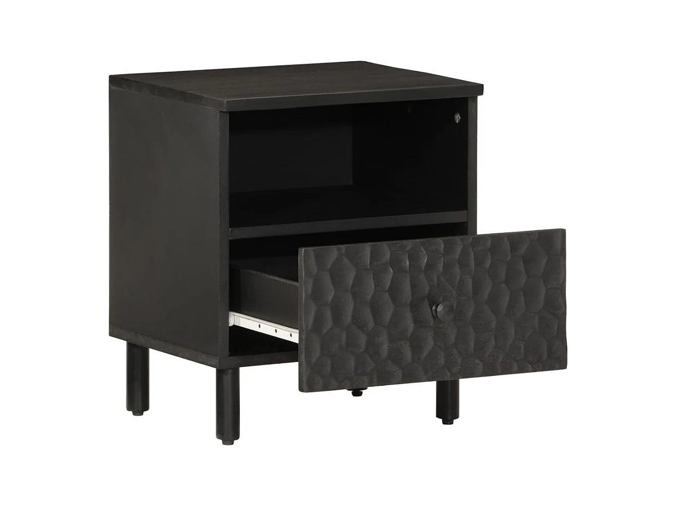 Tables de chevet 2 pcs noir 40x33x46 cm bois de manguier solide