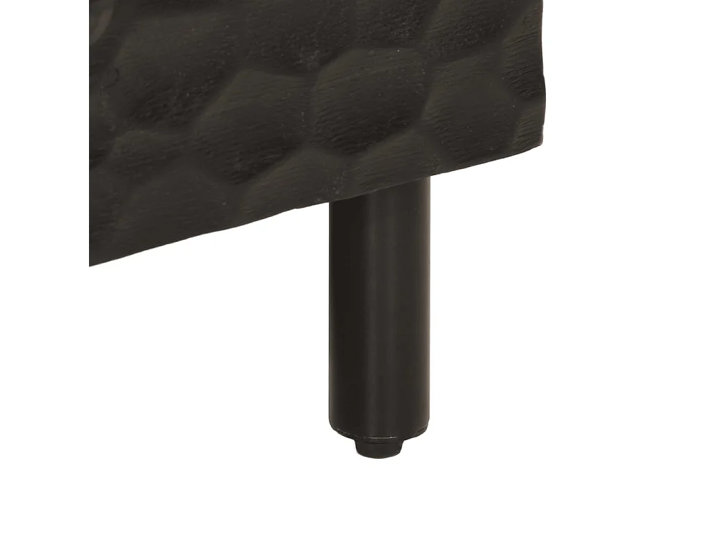 Tables de chevet 2 pcs noir 40x33x46 cm bois de manguier solide