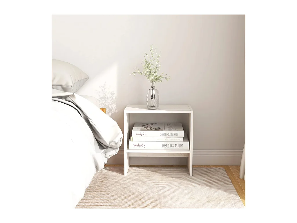 Table de chevet Blanc 40x30,5x40 cm Bois de pin massif