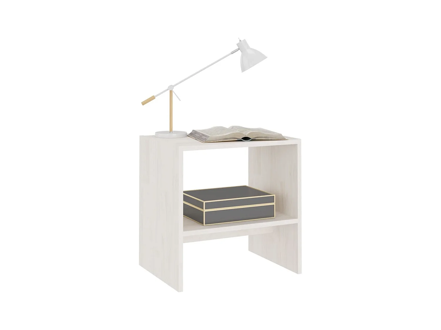 Table de chevet Blanc 40x30,5x40 cm Bois de pin massif