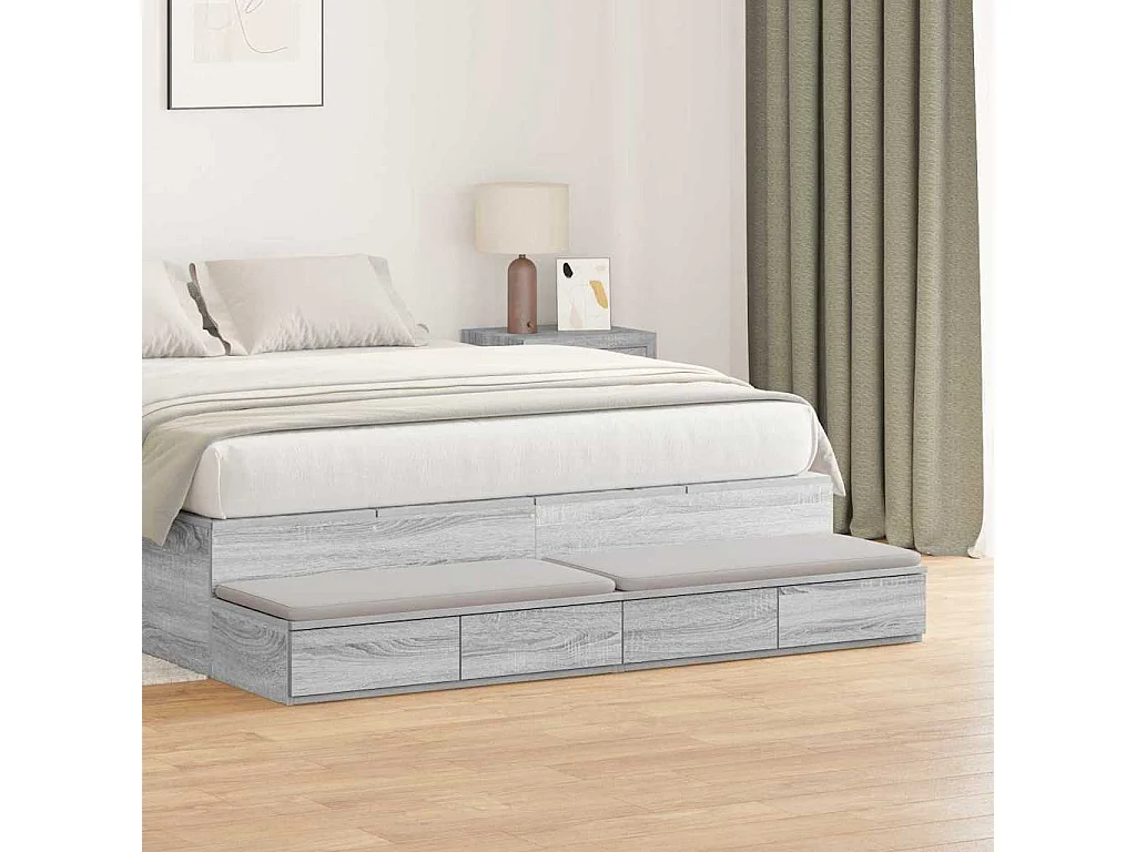 Sonoma Grey 140x36,5x16,5 cm bedlades van bewerkt hout