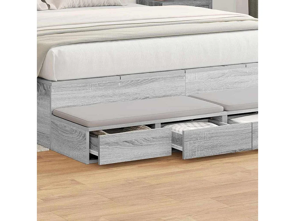 Sonoma Grey 140x36,5x16,5 cm bedlades van bewerkt hout