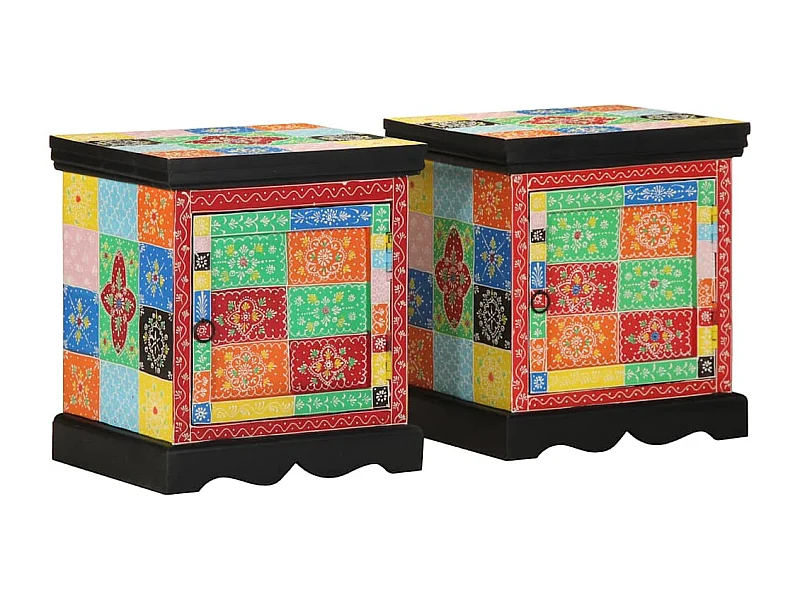 Comodino multicolore 2 pezzi 40x35x45 cm