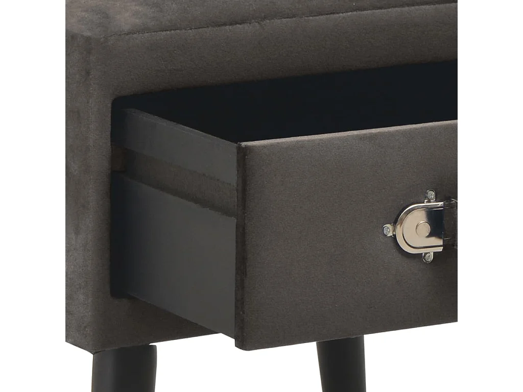 Comodino grigio 40x35x40 cm velluto