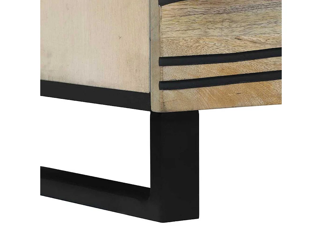 Tables de chevet avec tiroir Blanc et Noir 50 x 33 x 60 cm