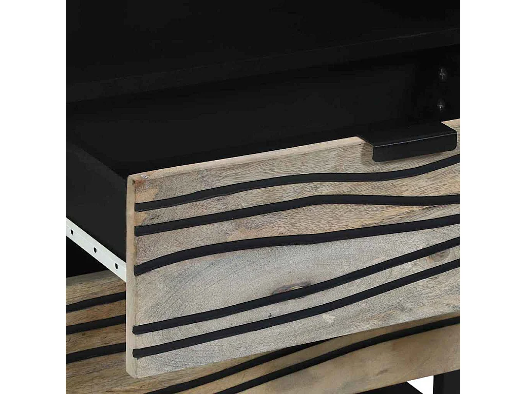 Tables de chevet avec tiroir Blanc et Noir 50 x 33 x 60 cm