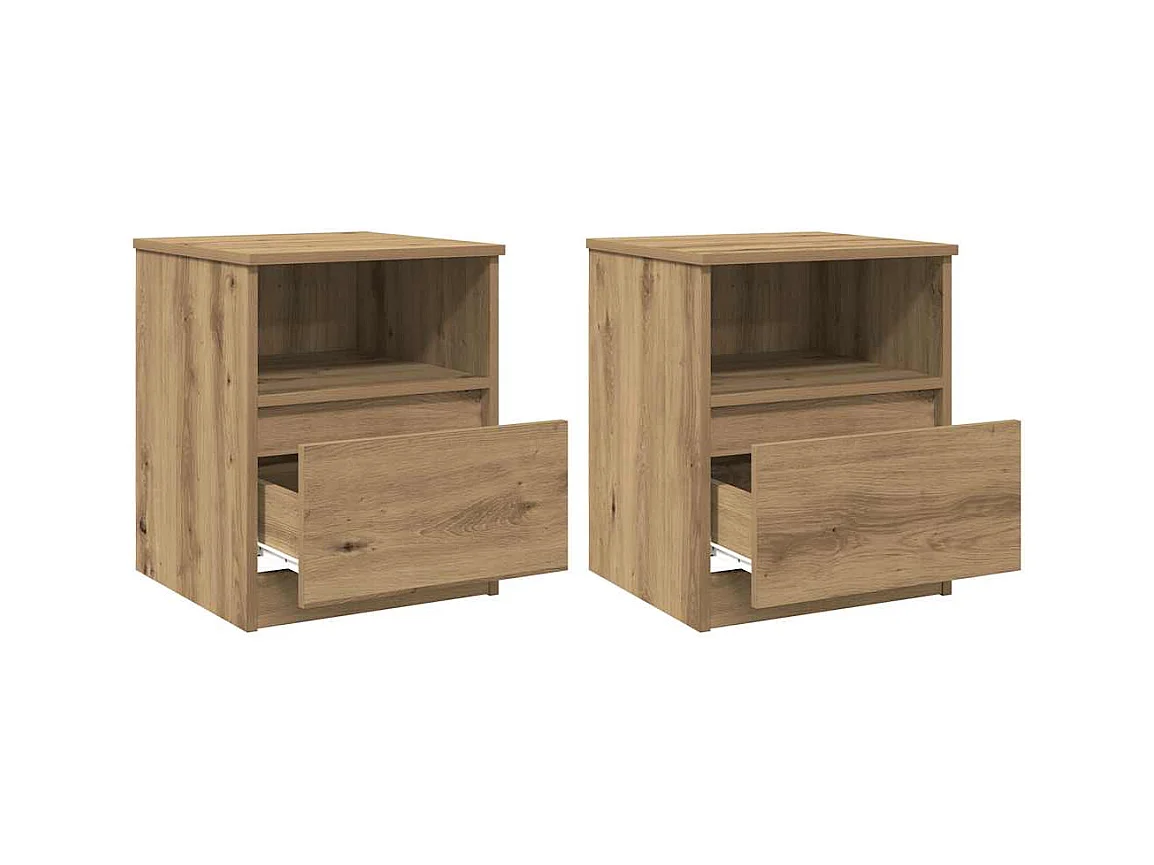 Tables chevet 2 pcs chêne artisanal 40x40x50 cm bois ingénierie