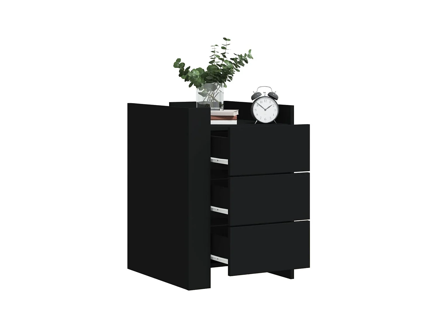 Table de chevet noir 45x50x65 cm bois d’ingénierie