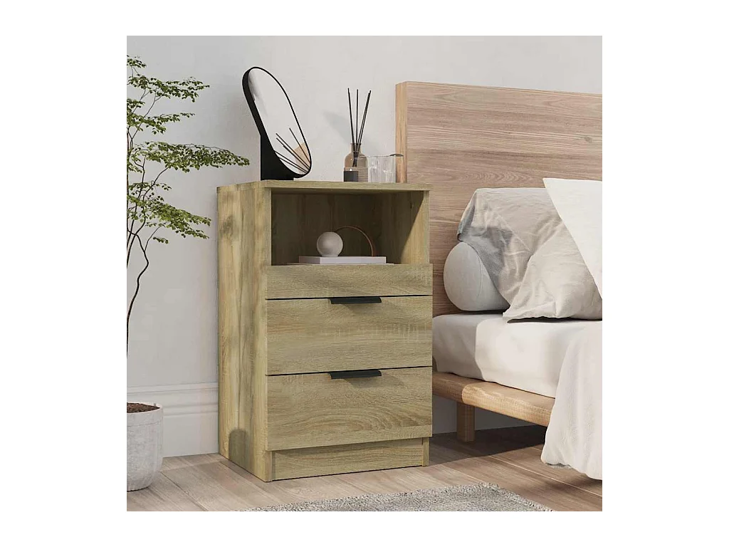 Set comodino 2 pezzi in rovere Sonoma, legno ingegnerizzato