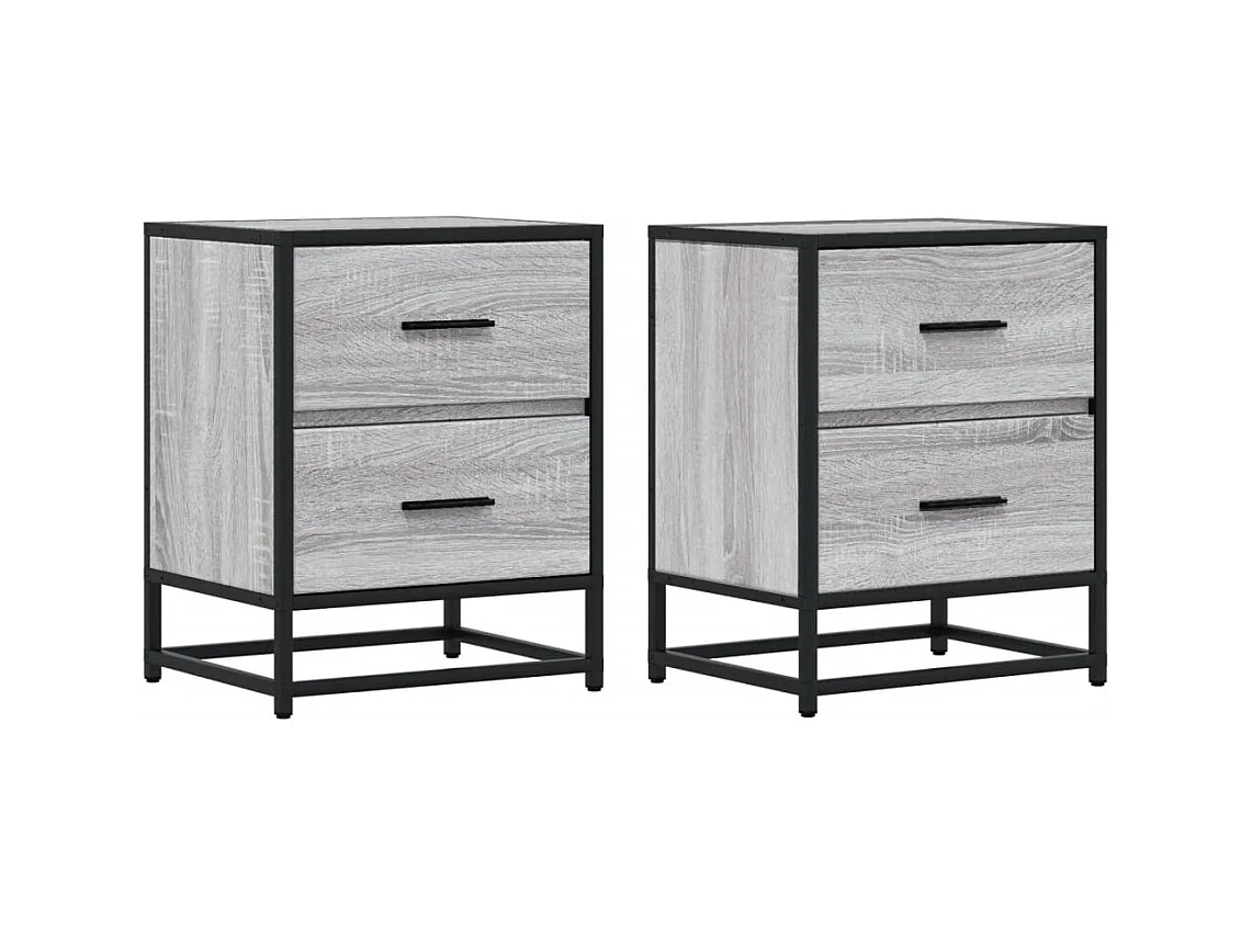 Comodini 2 pezzi grigio sonoma 40x31x50 cm in legno ingegnerizzato