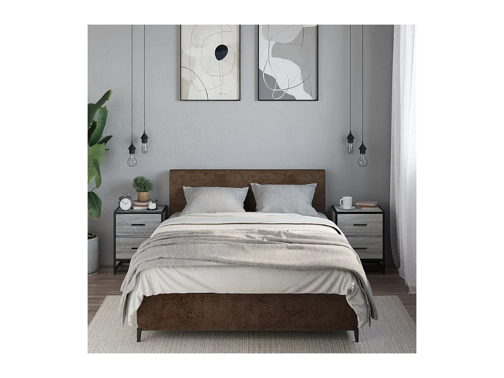 Comodini 2 pezzi grigio sonoma 40x31x50 cm in legno ingegnerizzato