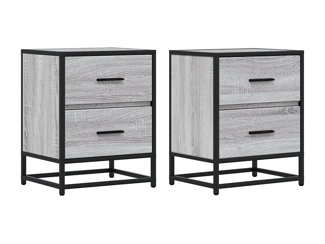 Mesitas de noche 2 piezas gris sonoma 40x31x50 cm madera de ingeniería