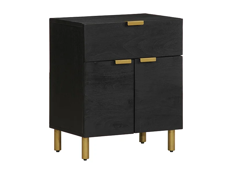 Comodino nero 50x33x60 cm in legno ingegnerizzato