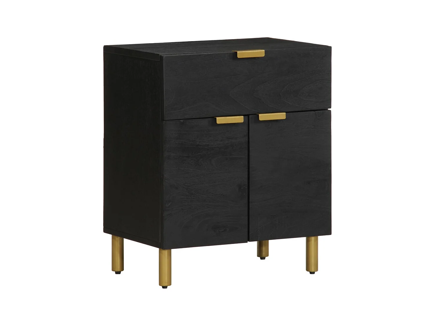 Table de chevet noir 50x33x60 cm bois d'ingénierie