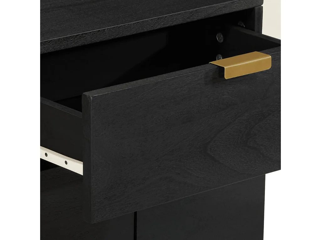 Table de chevet noir 50x33x60 cm bois d'ingénierie