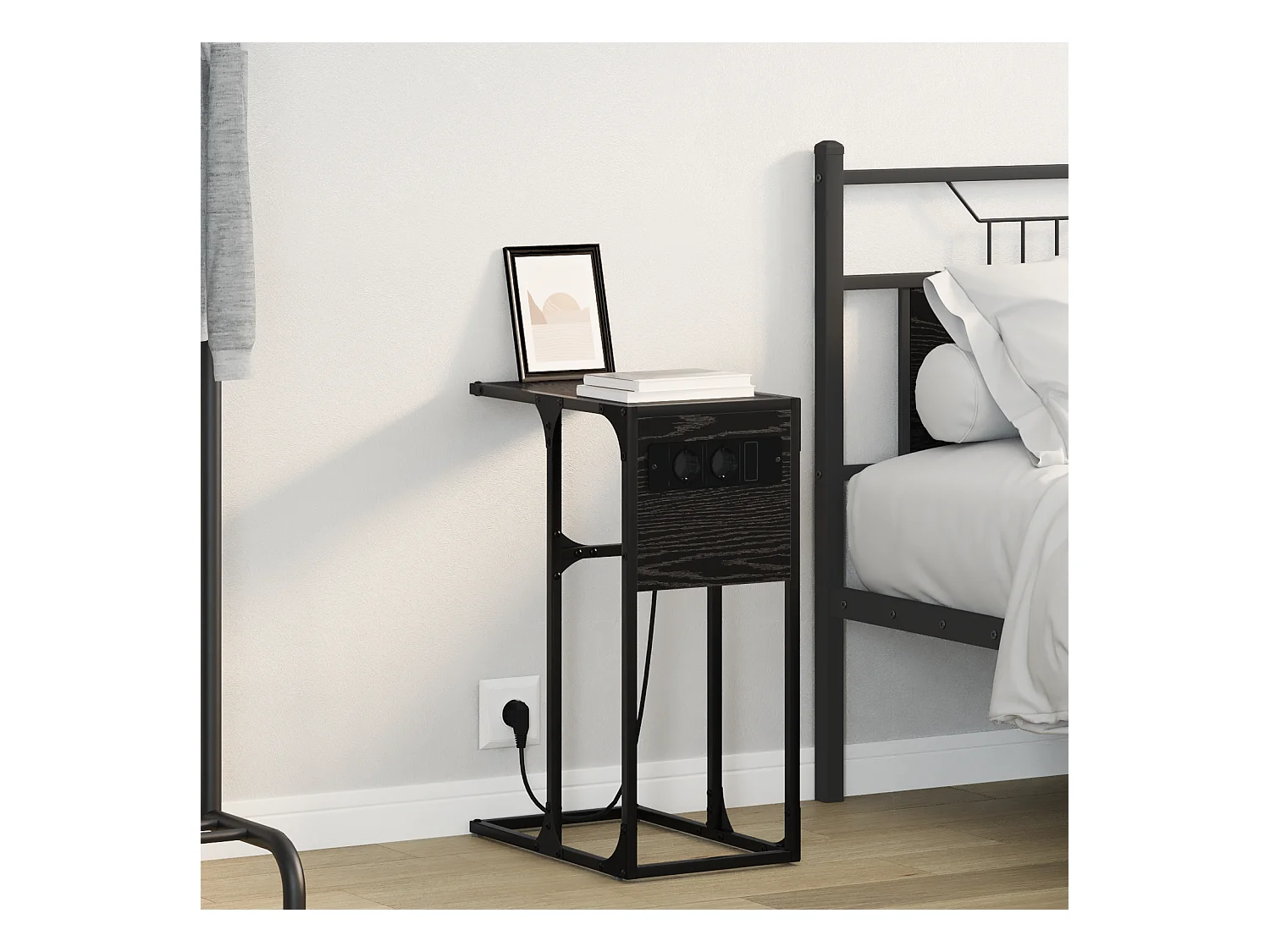 Table de chevet Chêne noir 41.5 x 26 x 60.5 cm