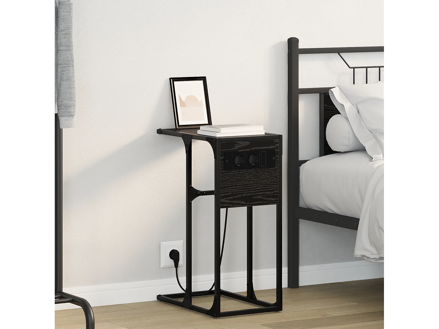 Table de chevet Chêne noir 41.5 x 26 x 60.5 cm