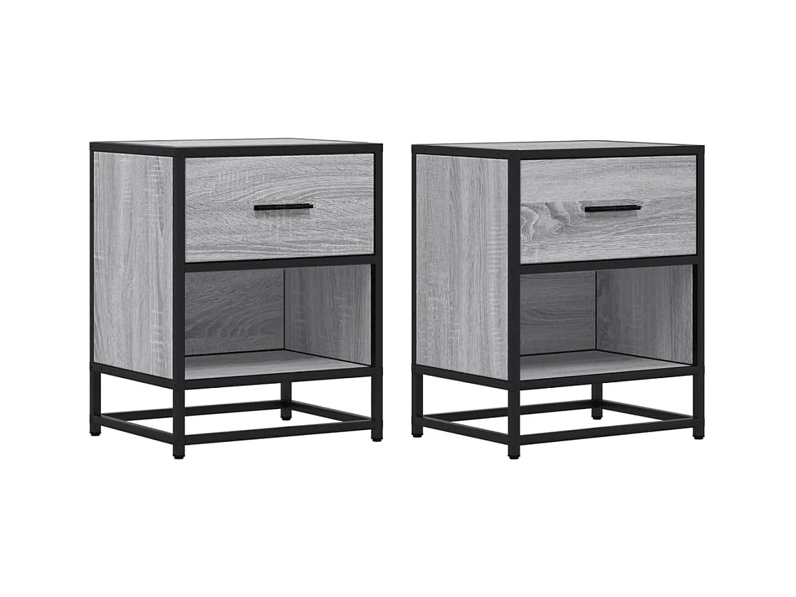 Comodini 2 pezzi grigio sonoma 40x31x50 cm in legno ingegnerizzato