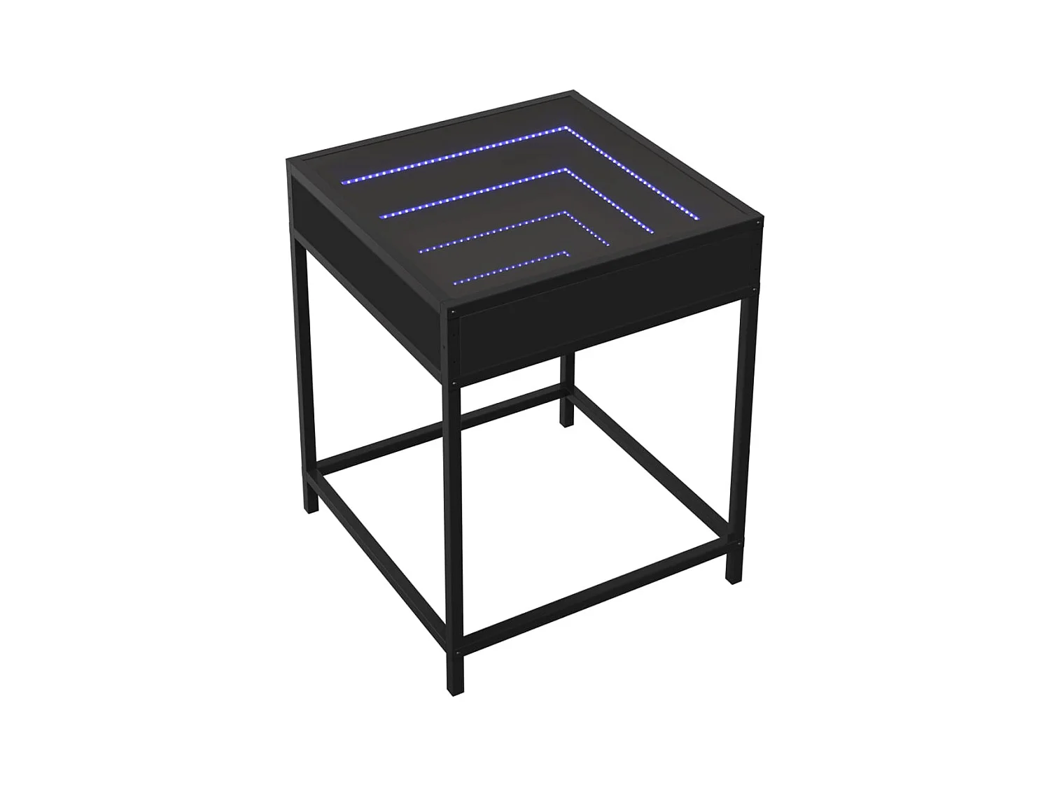 Table de chevet avec LED infini noir 40x40x51 cm