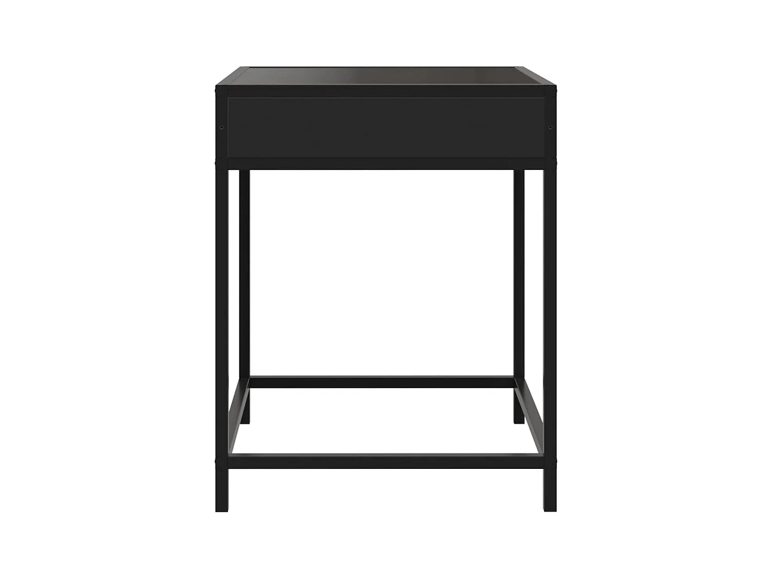 Table de chevet avec LED infini noir 40x40x51 cm