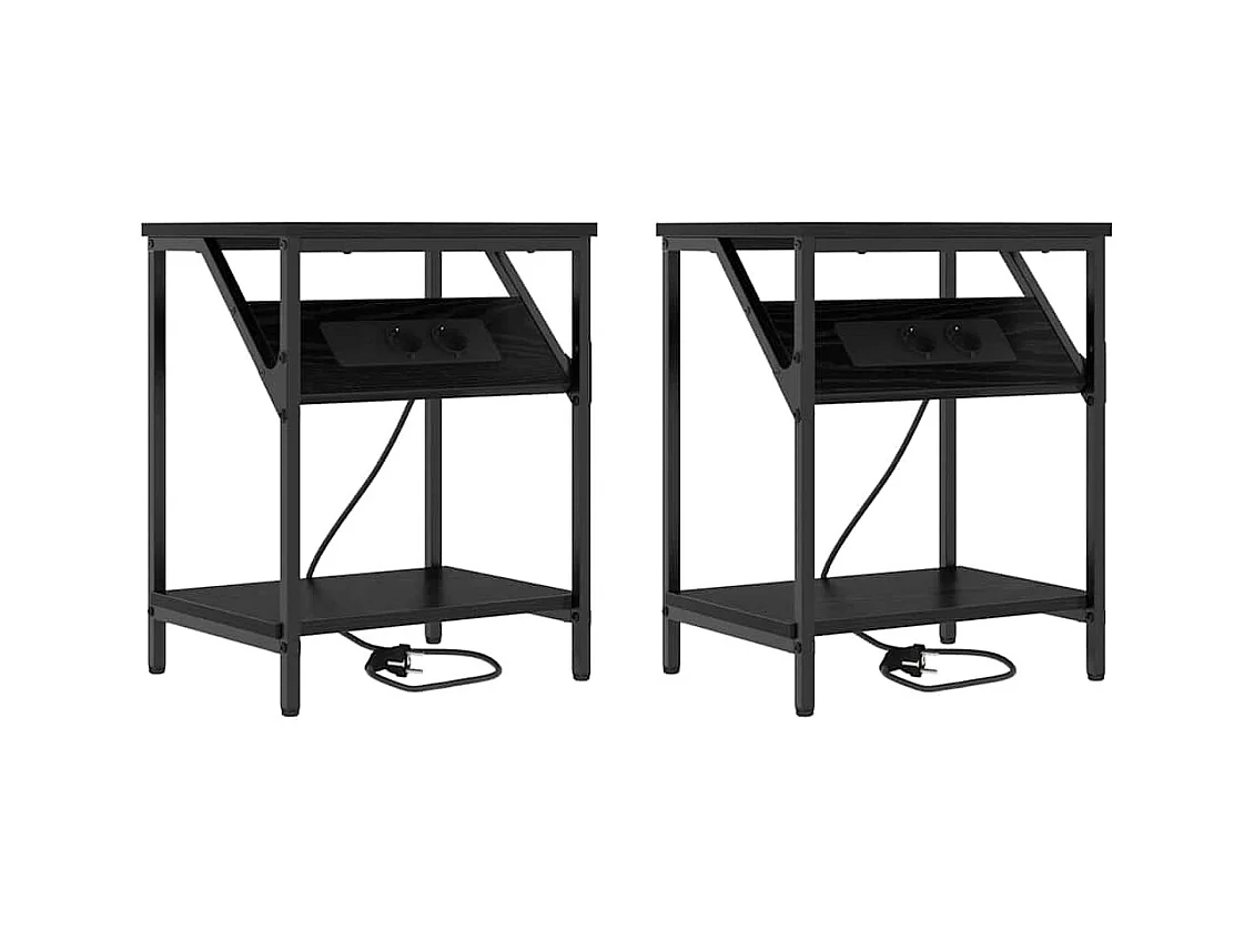 Armoires de chevet 2 pcs Chêne noir 38 x 30 x 48 cm