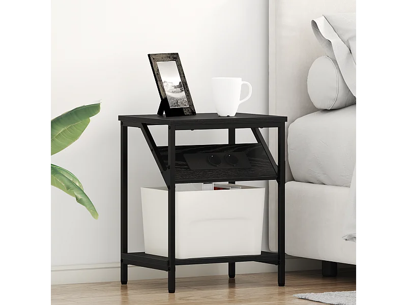 Armoires de chevet 2 pcs Chêne noir 38 x 30 x 48 cm