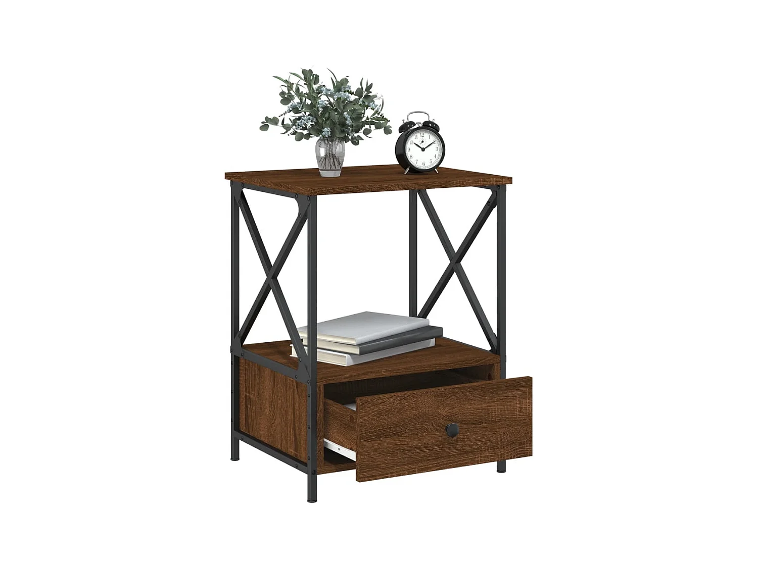 Nachtkastjes 2 stuks eikenbruin 50x41x65 cm bewerkt hout