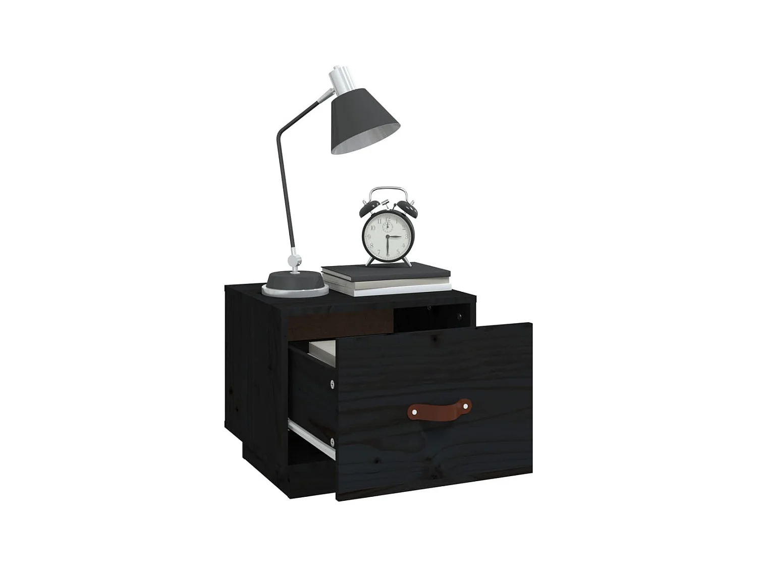 Tables de chevet 2 pcs Noir 40x34x35 cm Bois de pin massif