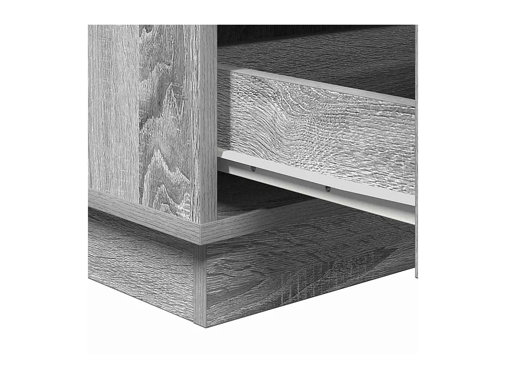 Nachttisch mit LED grau Sonoma 39x34,5x65 cm aus Holzwerkstoff