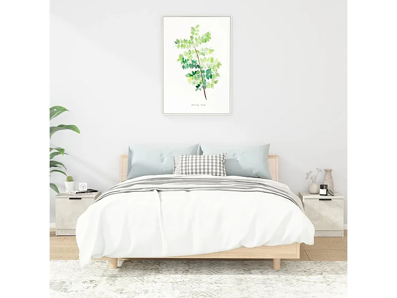 Comodini 2 pz Grigio cemento 40x39x40 cm