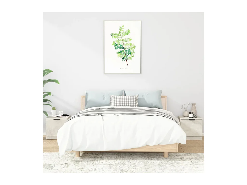 Nachttische 2 Stk. Betongrau 40x39x40 cm