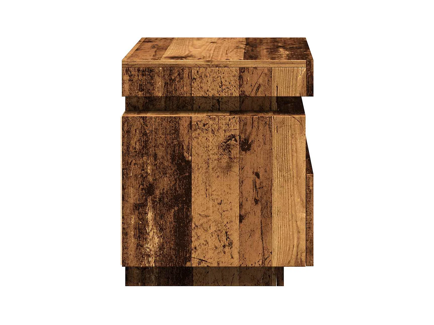 Armoires de chevet et lumières LED 2pcs vieux bois 40x39x48,5cm