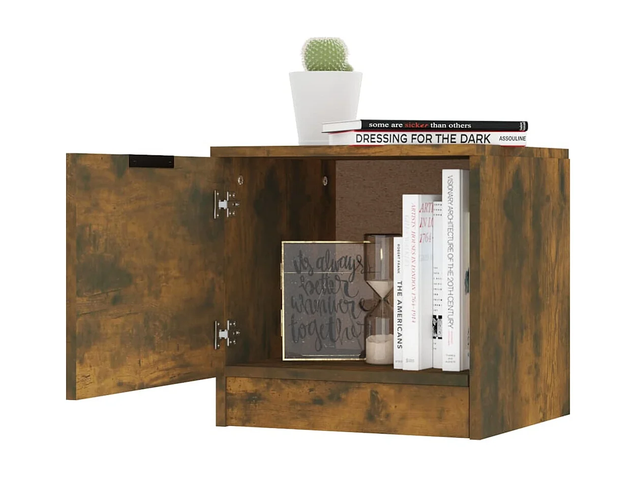 Nachtkastjes 2 stuks Gerookt eiken 40x39x40 cm