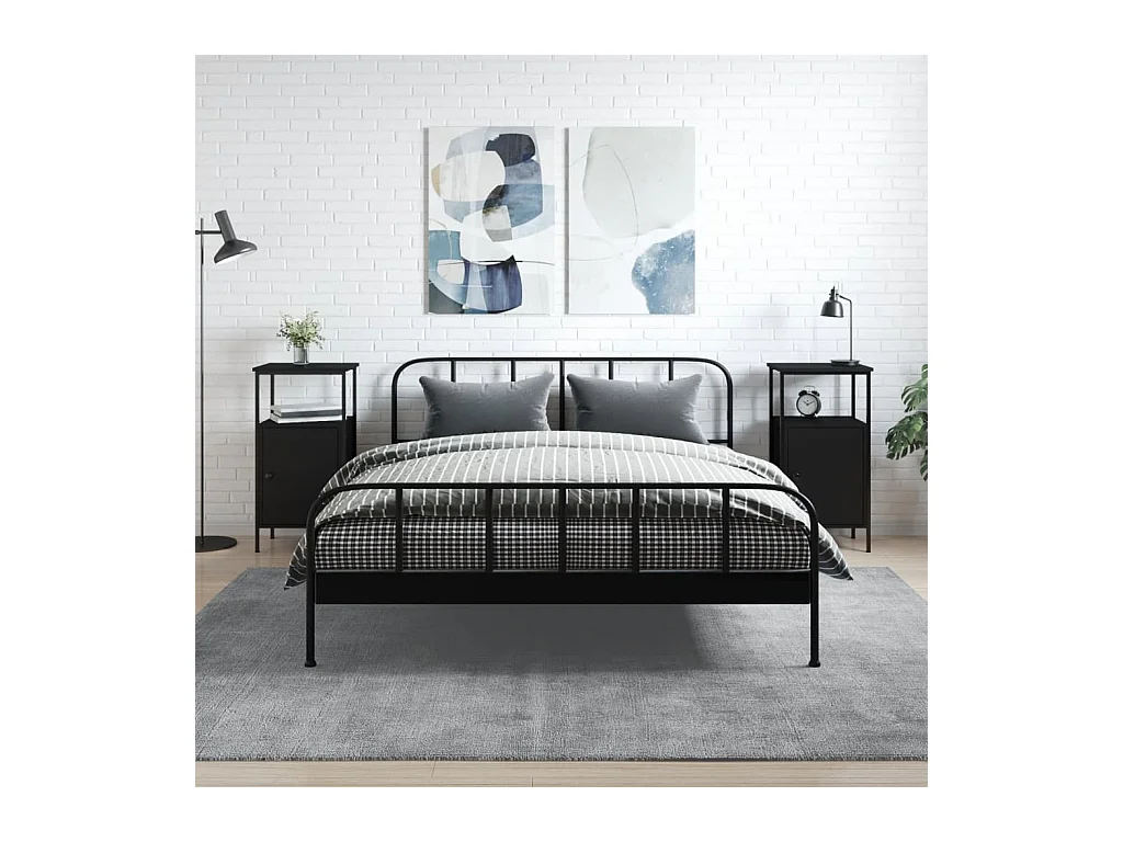 Nachttische 2 Stück schwarz 41x31x80 cm Holzwerkstoff