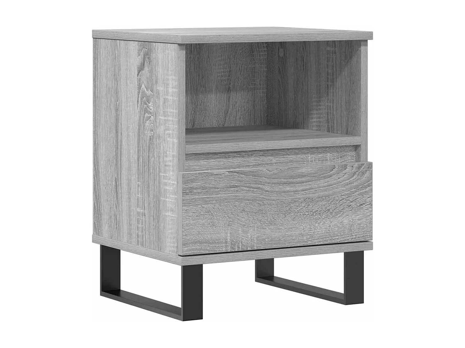 Comodino Sonoma Grey 40x35x50 cm in legno ingegnerizzato