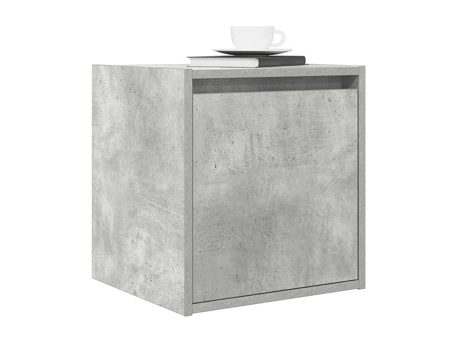 Table de chevet murale gris béton 38x34x40 cm
