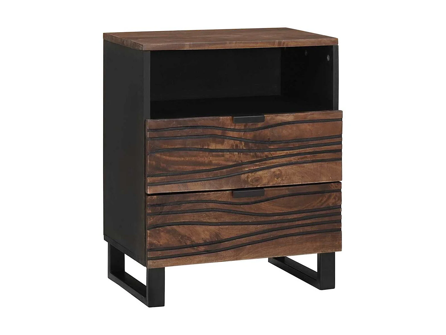 Table de chevet - 50 x 33 x 60 cm - En bois massif et en bois d'ingénierie