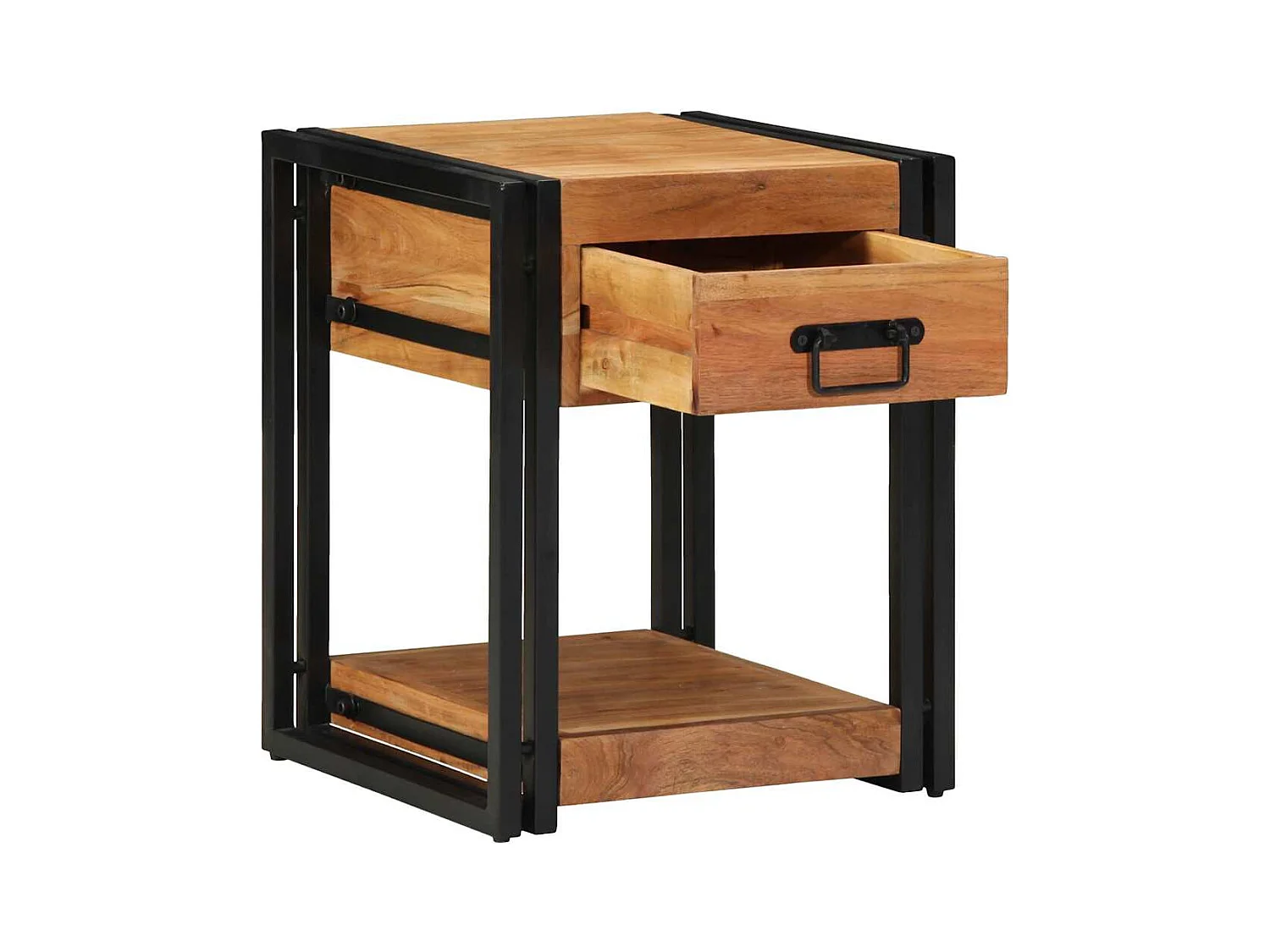 Comodino 40x40x50 cm in legno massello di acacia
